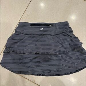 Athleta Navy and White Striped Mini Skirt